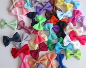 Mini bows WITHOUT clips 20-40 pcs 1.5 inch Grosgrain bow DIY for Headwear Hair bow Hair clips Supply Garment Sewing Accessories