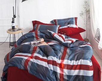 HerMAj Quilt Duvet Cover 60S long-staple Pure 100% cotton satin 4 piece