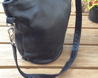Vintage Stone Mountain Leather Bucket Hobo Shoulder Bag