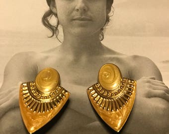 Yellow Aztec Vintage Clipons