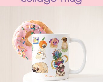 Pug Mug Gift, Pug Dog Lover Art Gift, Pug Gift For Her, Dog Lover Gifts For Women, Large Coffee Mug Cute Gift, Best Friend Gift Mug,Pug Loaf