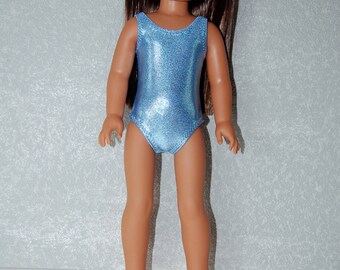 Swimsuit for 14.5" Wellie Wishers or Melissa & Doug Doll Clothes Silvery Blue Sparkle tkct1151 READY TO SHIP