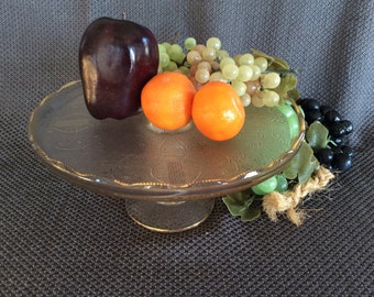 Vintage Jeannette glass Harp patterncake stand