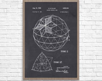 Buckminster Fuller, Buckminster Fuller, Geodesic Dome Patent, Architecture Poster, Architecture Wall Art, Buckminster Fuller Art, Dome