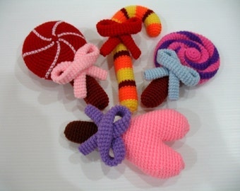 Crochet Pattern- LOLLIPOPS- toys/food (00348)