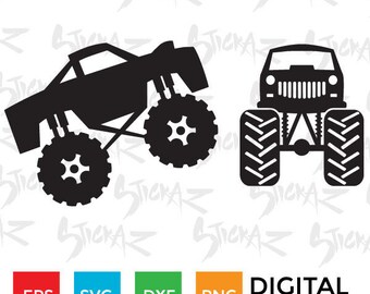 Monster Truck, Cut file, t-shirt,decal, download SVG, EPS, DXF, Cricut,Cameo,Silhouette