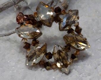 golden shadow swarovski crystal star pendant