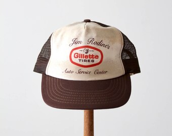 vintage trucker hat, Gillette Tires trucker cap