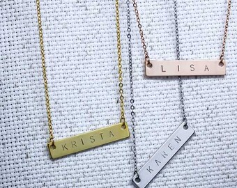 Same Day Shipping til 3 p.m EST,Name Bar Necklace -name necklace,Personalized,Engraved necklace,Custom Jewelry,birthday gift,Graduation gift