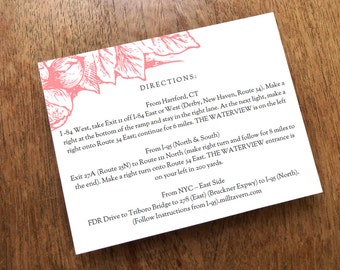 Printable Wedding Information Card - Pink Botanicals - Printable Wedding Info Card - Directions - Hotel Information - Editable PDF