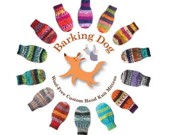 Made to Order Wool-Free Hand Knit Thumbless Baby Mittens. Preemie/Newborn to 24 Months. With or Without String