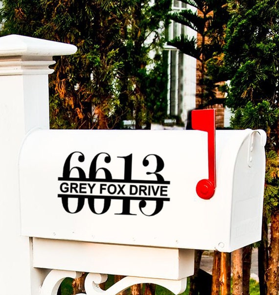 Download One Outdoor Mailbox Vinyl Decal with Street Address and