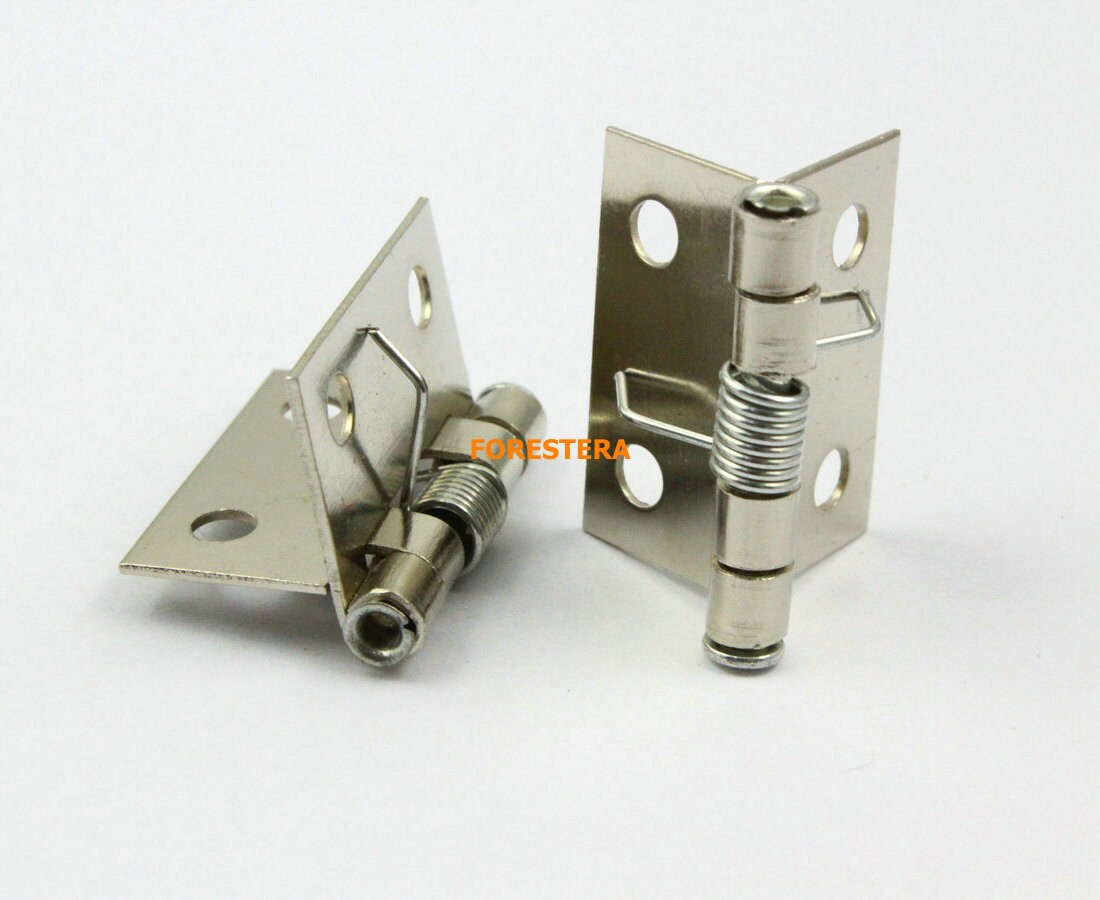 20Pcs Silver Automatic Closed Spring Hinge Small Box Hinge