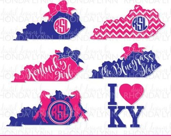 SALE! Kentucky State Monogram | Kentucky SVG dxf eps pdf jpg png cut files | Kentucky Girl SVG | Kentucky Home svg | Bluegrass State svg