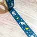 Cat and Moon Washi Tape - Blue