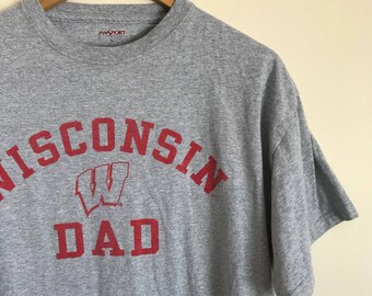 Vintage Wisconsin Dad Tshirt // Badgers Dad gear // Fathers Day // Valentines Day // Wisconsin Badgers
