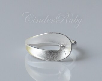 925 Sterling Silver,Single Accented Pearl Ring Setting,Matte Gold Vermeil Ring Mounting with Pearl Peg,Hypoallergenic