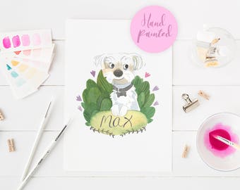 pet cartoon portrait, pet illustration, custom dog portrait, custom pet Illustration, cat portrait, gift for pet lover, art gift