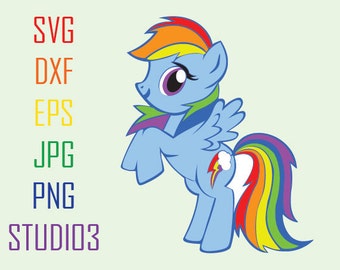 My Little Pony Rainbow Dash Svg Files, Svg, Dxf, Eps, Studio 3, Png, Jpg, Silhouette Studio,Cricut Files,Silhouete Cameo, Cutting Files