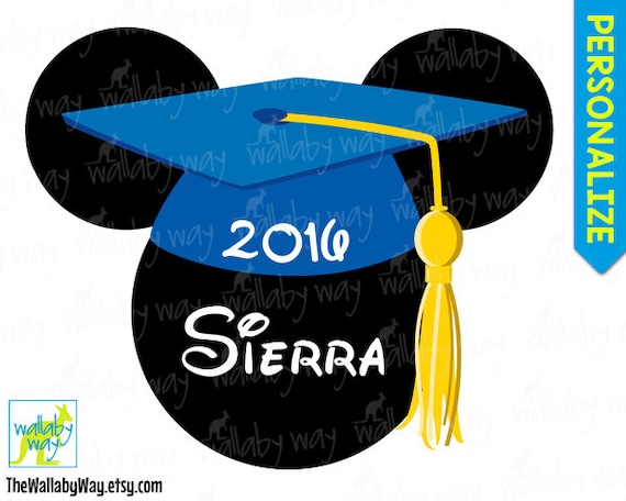 Download Graduation Mickey Printable Iron On Transfer or Use as Clip