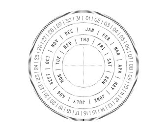 Rubber stamp - Perpetual circle date
