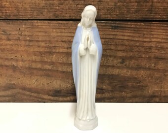 Vintage Virgin Mary Statue, Virgin Mary Figurine, Made in Japan, Porcelain Mary Figure, Vintage Religious Statue, Religious Decor