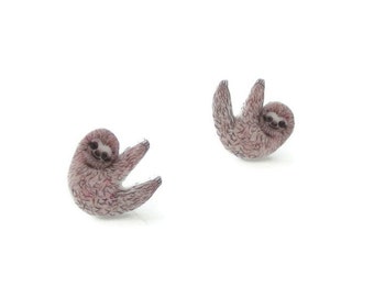 Baby sloth earrings, animal jewelry, cute sloths