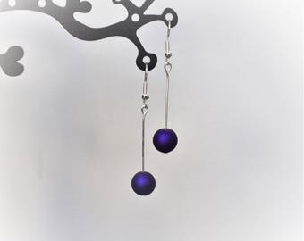 Eggplant Purple Pearl Earrings