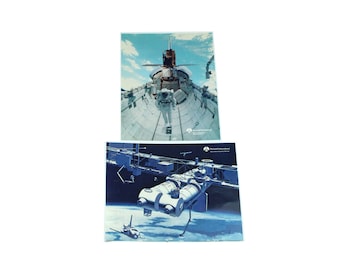 Lot of 2 Vintage Rockwell Space Station / Shuttle Photos & History. NASA / Astronaut / Photography