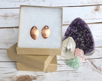 Slightly Dappled Copper Dangle Earrings