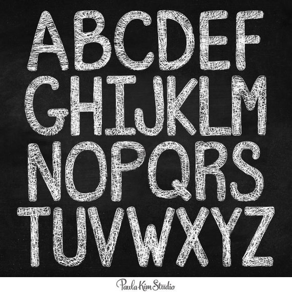 Chalk Alphabet Clip Art Digital Download Images Digital