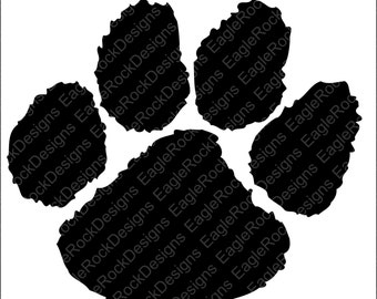 Paw SVG, DXF, EPS, Png, Cut File For Cameo and Cricut, Tigers Svg, Panthers Svg, Bears Svg, Bearcats Svg, Instant Download