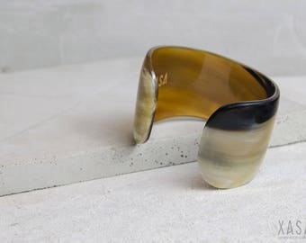 Horn open cuff bracelet multiple colors
