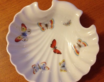 Vintage Limoges France Scalloped Butterfly Dish 5"