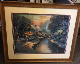 Kinkade "Christmas Evening" - Framed