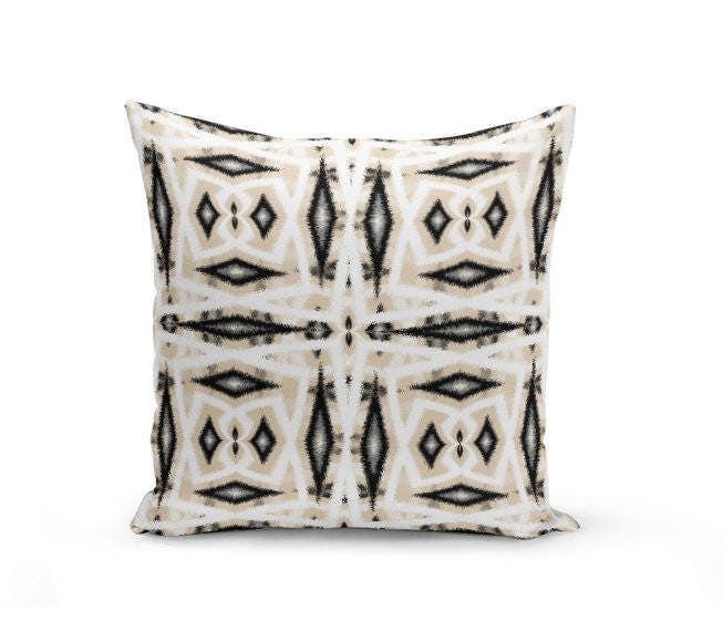 Outdoor Throw Pillow Outdoor Pillow Black Grey White Sand