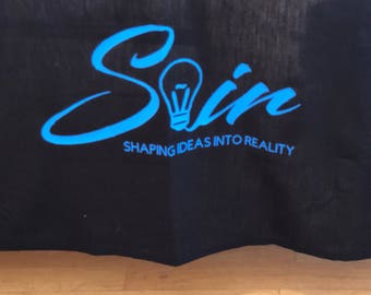 Custom tablecloth medium size logo " smaller than 15x15" one color