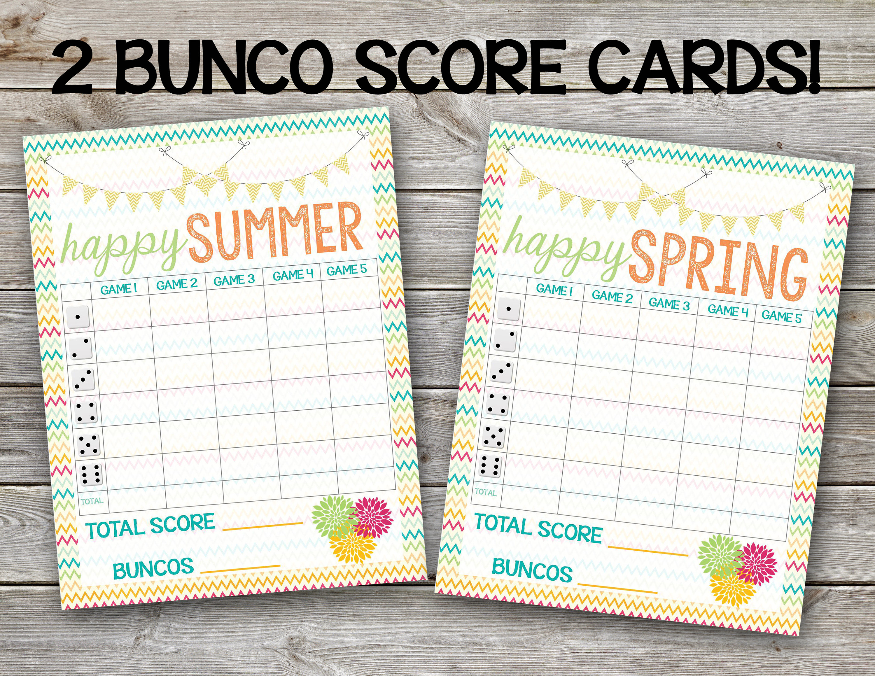 Printable Bunco Score SheetDigital File