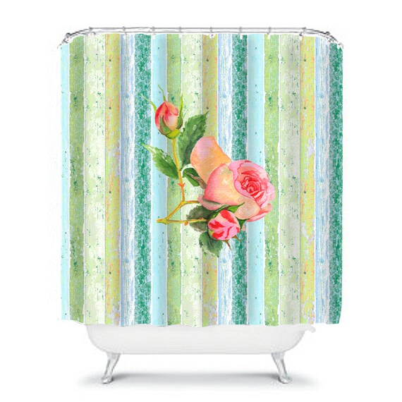 shabby chic shower curtain rose shower curtain floral shower