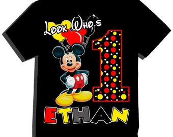 Look who's Mickey Mouse Birthday Shirt