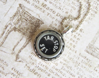 The Tab.Stop Vintage Typewriter Key Necklace Pendant