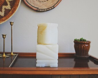 bookends vintage alabaster sculpture boho decor marble book holder mid century modern book shelf decor genuine alabaster marble book end