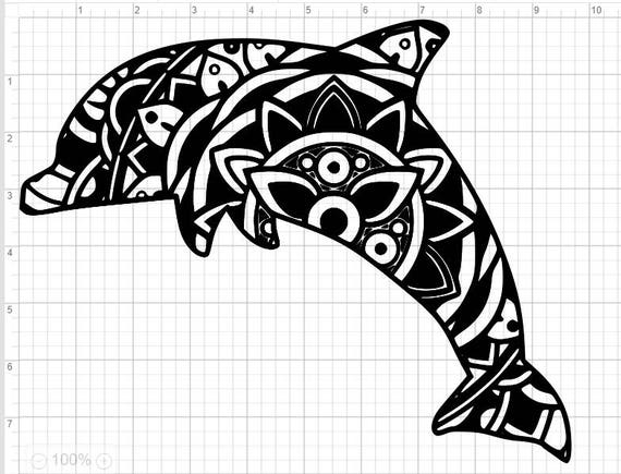Dolphin Mandala Design SVG EPS DXF Studio 3 Cut File