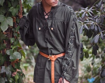 Men shirt Renaissance peasant Cotton Shirt - Steampunk Pirate Fantasy Medieval Renaissance Costume Cosplay