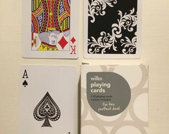 commercial company, Wilko playing cards. plastic coated finish.