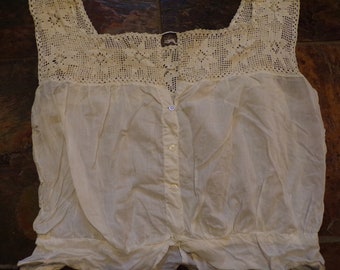 VICTORIAN CORSET COVER brassiere tank M L