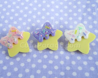 Glittery Sugar Cookie Star Pin with Sprinkles (Pick One) Kawaii Fairy Kei Pastel