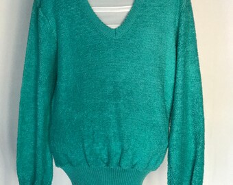 80's Mint Loop Velour Sweater