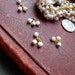 15 white beaded charms - vintage japanese glass beads - old new stock jewelry supplies