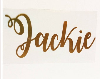 Vinyl Decal Stickers, Personalised Name Sticker, Custom Decal, Name Box Label, Large Name Decal, Wine Glass Decal, Vinyl Sticker, Name Label